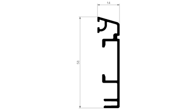 AWP 304 Frameprofile 58mm layer - 6000 mm