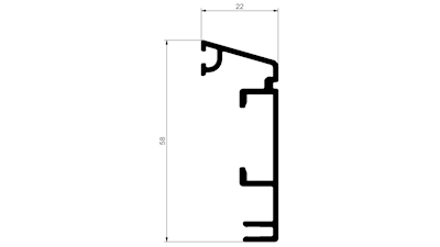 AWP 303 Frameprofile 58mm 2 layer - 6000 mm
